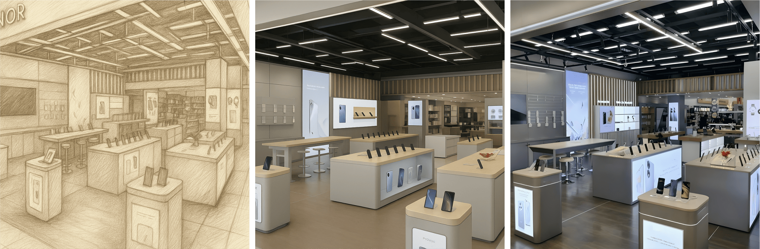 Manufacturing of branded retail displays with accurate real-world implementation