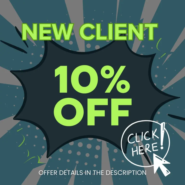 10% discount offer for new clients – promotional graphic for signage and branding services