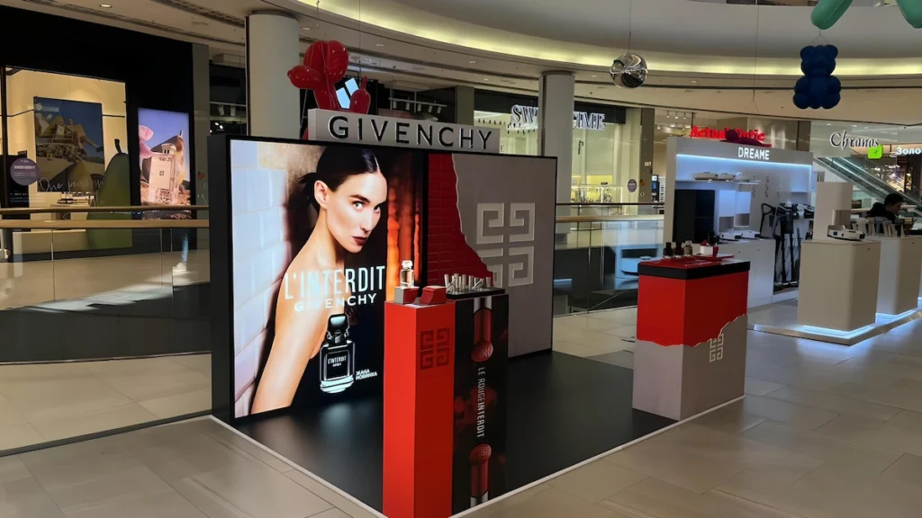 New Givenchy pop-up installation at Galleria Dallas – promotional display and brand activation